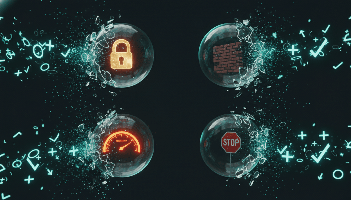 Bulles de verre éclatant et se transformant en symboles positifs, déconstruction des mythes